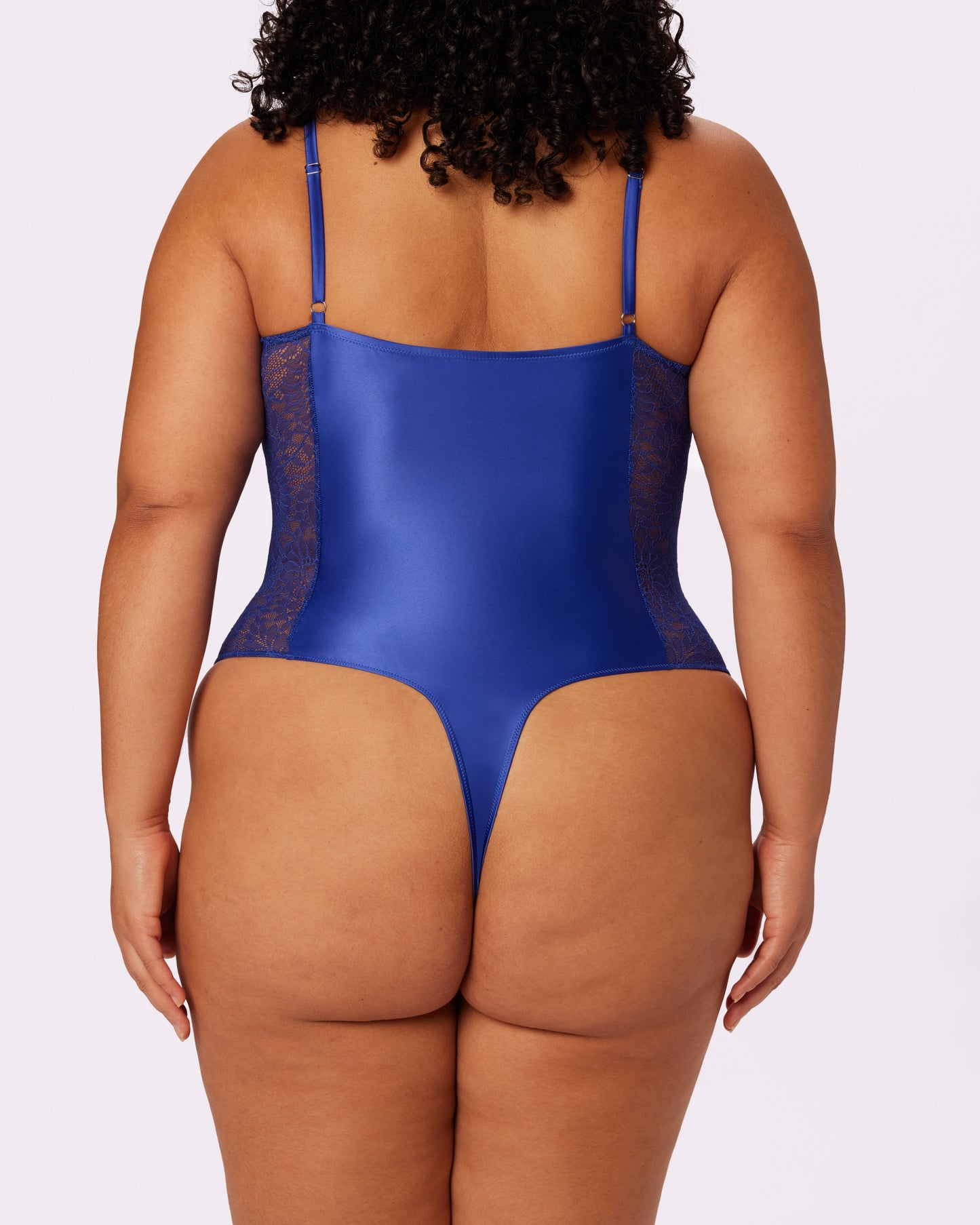Luminous Contour Demi Bodysuit | Glow Satin (True Blue)