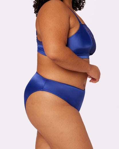 Flirty Lace Float Bralette | Glow Satin (True Blue)