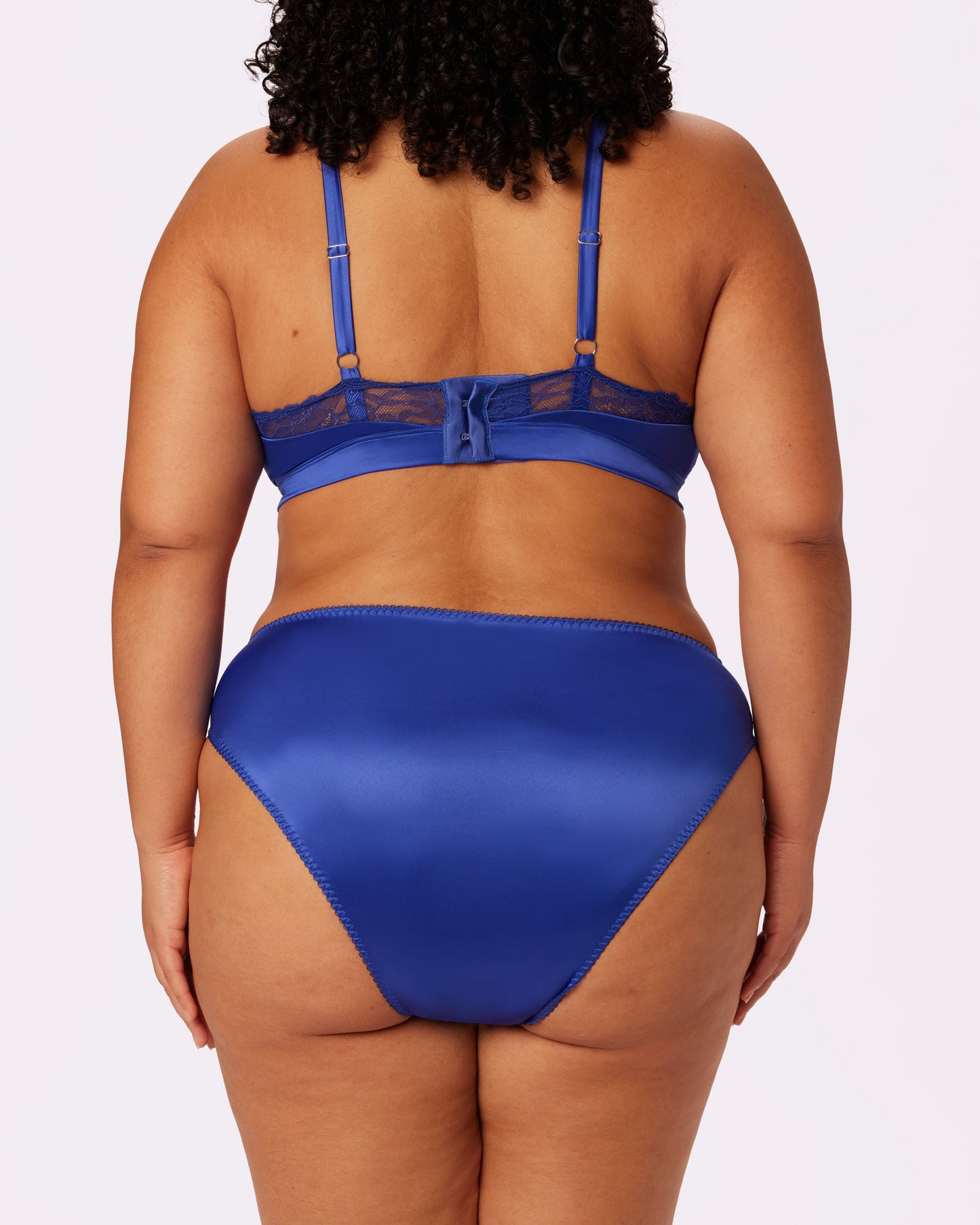 Flirty Lace Float Bralette | Glow Satin (True Blue)
