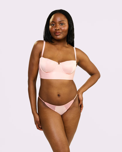 Luxe Longline Balconette | Glow Satin (Rose Quartz)