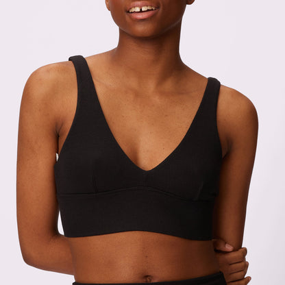Lush Sculpt Plunge Longline Bralette | Lush Rib (Eightball)