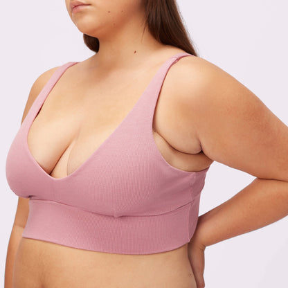 Lush Sculpt Plunge Longline Bralette | Lush Rib | Archive (Rose Petal)