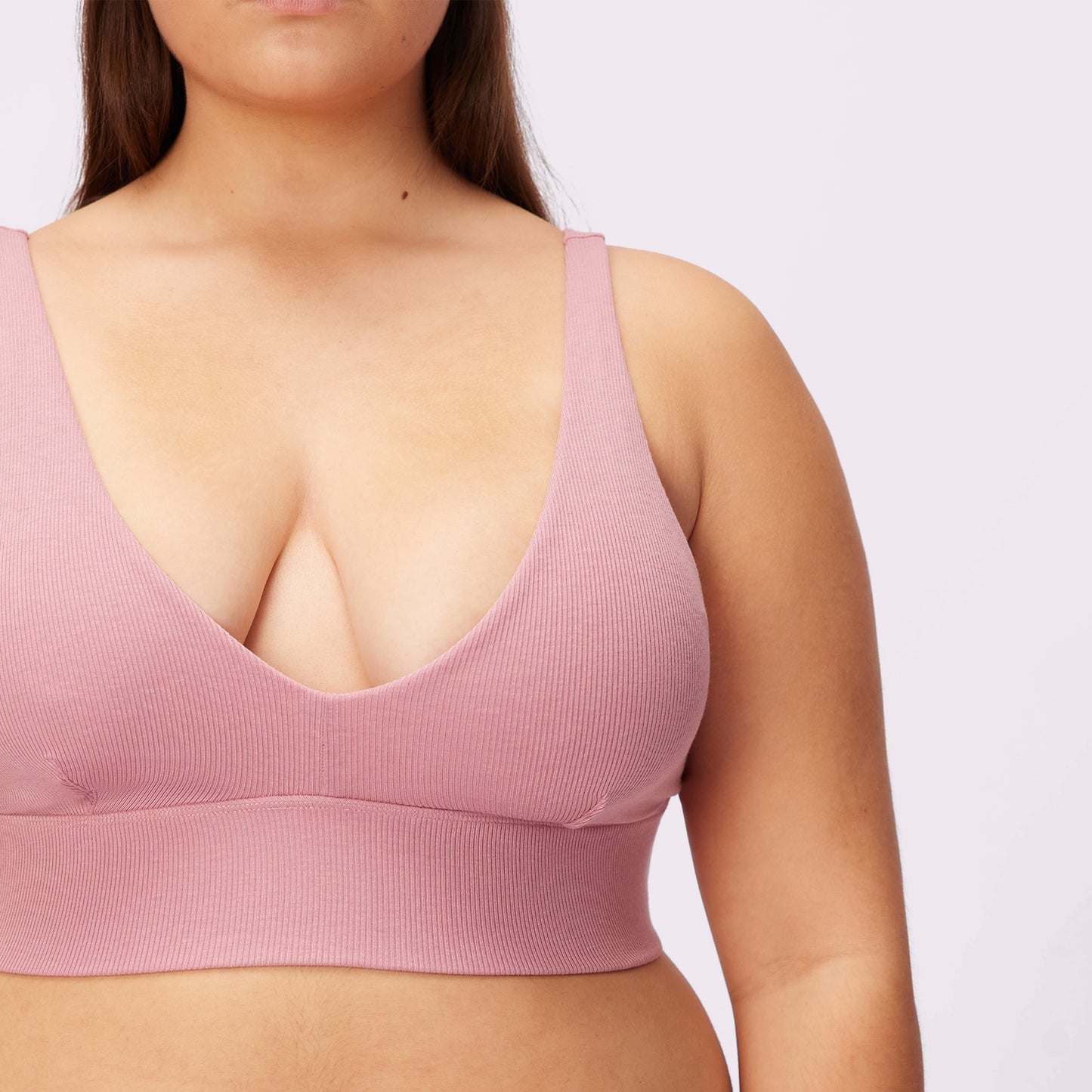 Lush Sculpt Plunge Longline Bralette | Lush Rib | Archive (Rose Petal)