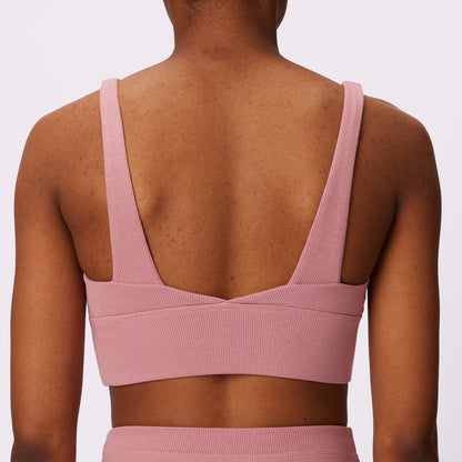 Lush Sculpt Plunge Longline Bralette | Lush Rib | Archive (Rose Petal)