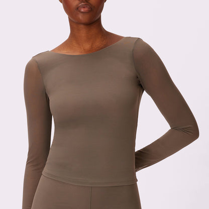 Silky Mesh Sculpting Long Sleeve | Silky Mesh | Archive (Smokescreen)