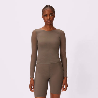 Silky Mesh Sculpting Long Sleeve | Silky Mesh | Archive (Smokescreen)