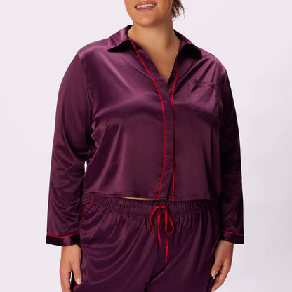 Dream Longsleeve Button Up | Luxe Satin | Archive (Bordeaux)