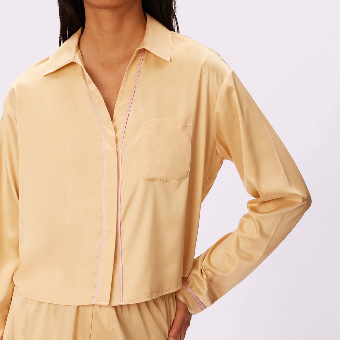 Dream Longsleeve Button Up | Luxe Satin | Archive (Bubbly)