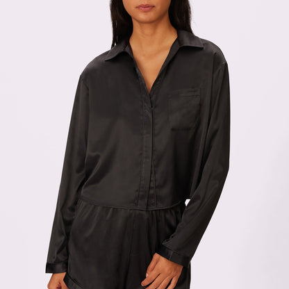 Dream Longsleeve Button Up | Luxe Satin (Eightball)