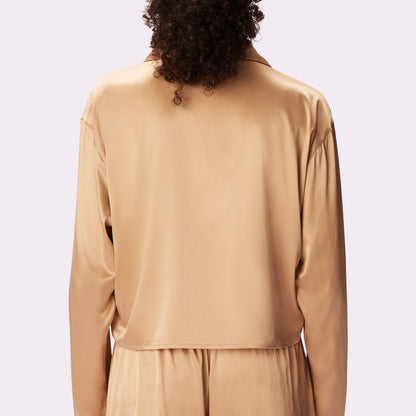 Dream Longsleeve Button Up | Luxe Satin  | Archive (Toasted Almond)