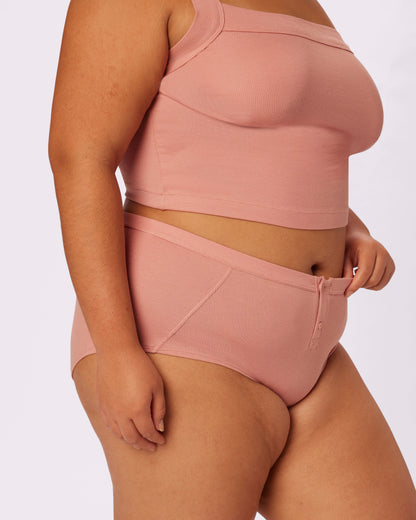 Everyday Lush Button Boyshort | Lush Rib (Hot Honey)
