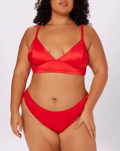 Satin Lace-up Cheeky | Plush Satin (Balloon)