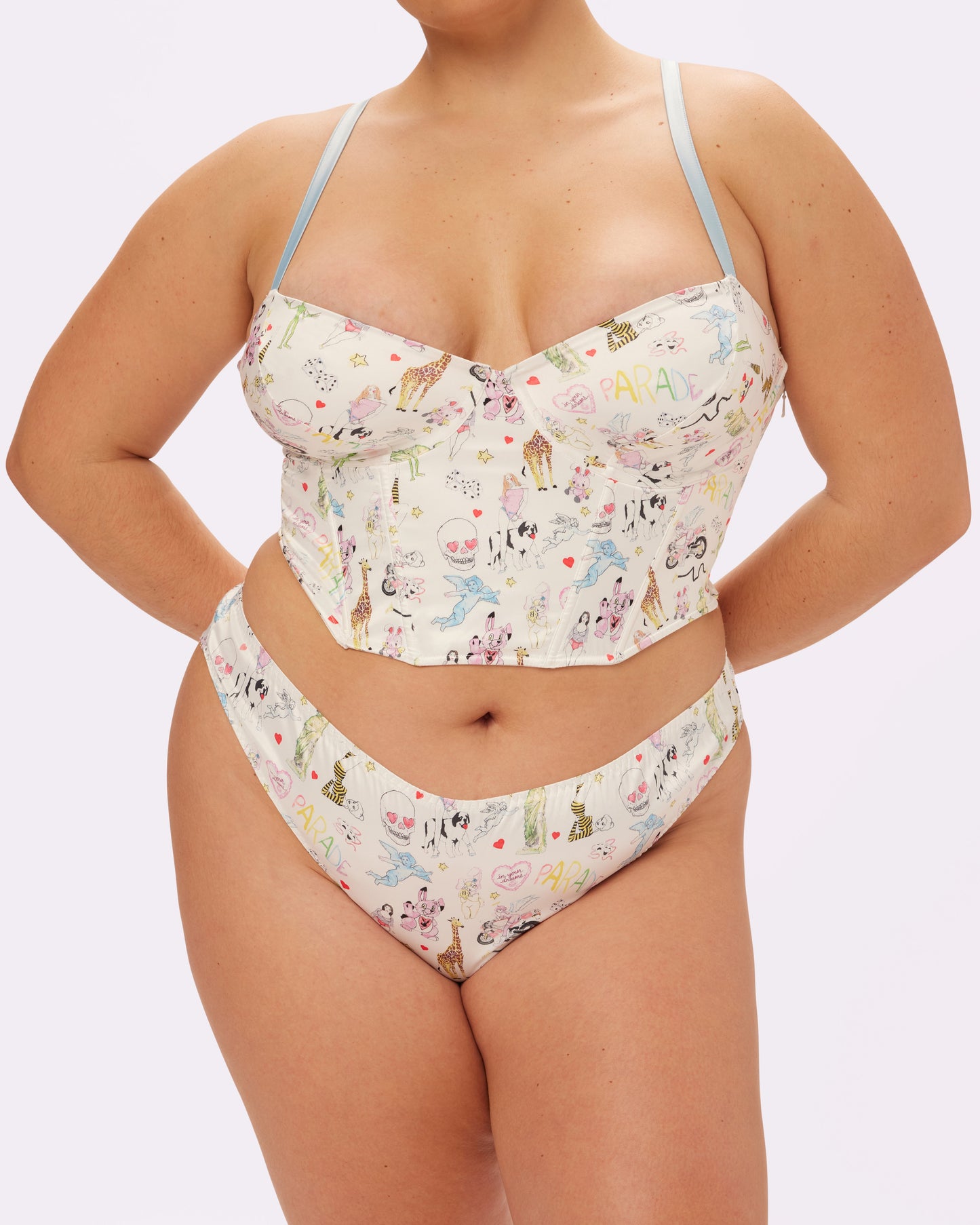 Satin Lace-up Cheeky | Glow Satin | Archive (Summer Doodles)