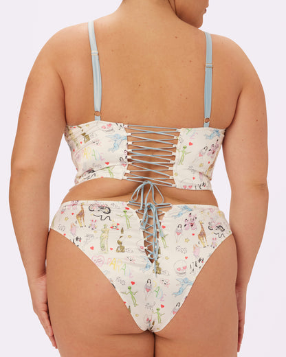 Satin Lace-up Cheeky | Glow Satin | Archive (Summer Doodles)