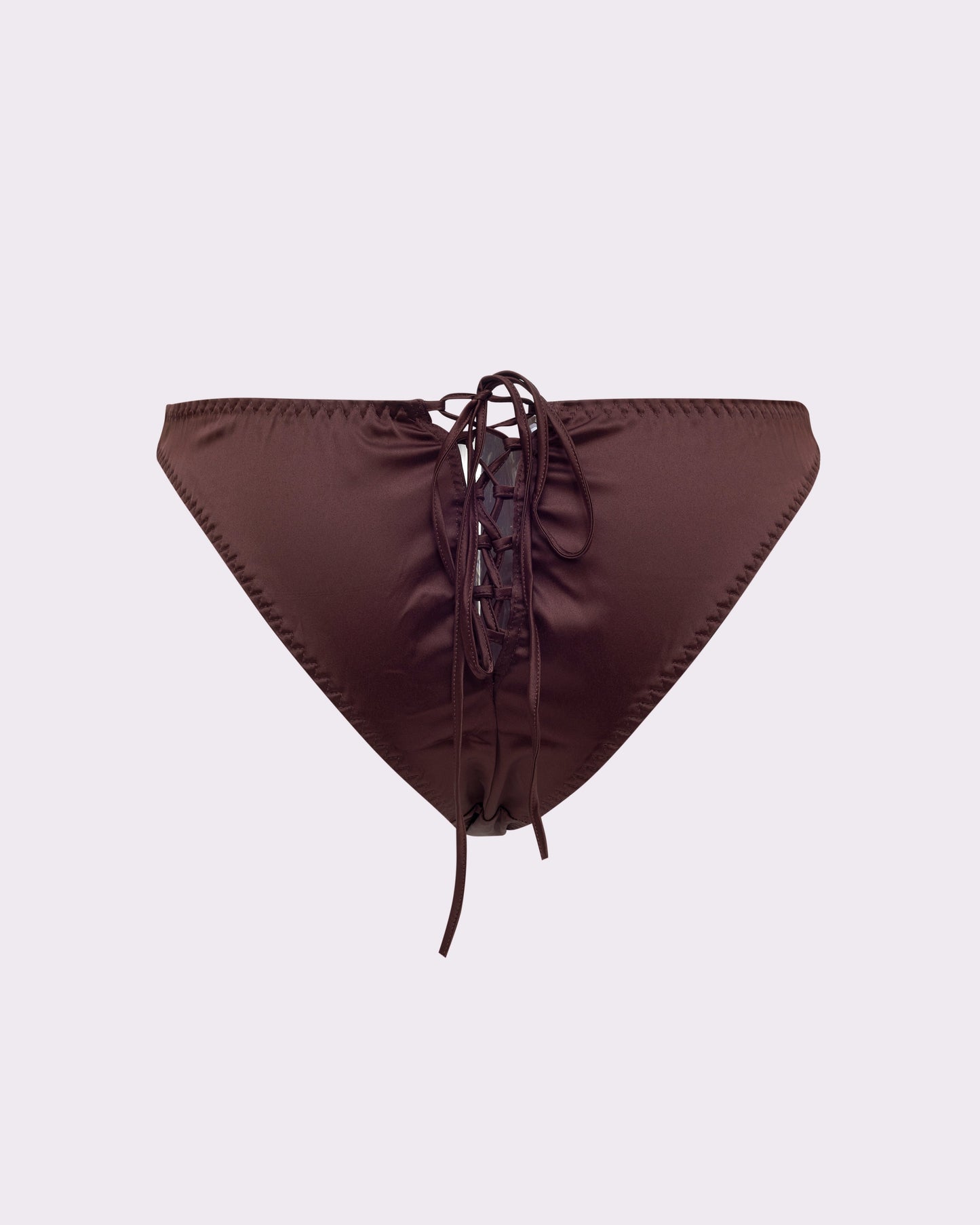 Satin Lace-up Cheeky | Glow Satin (Espresso)