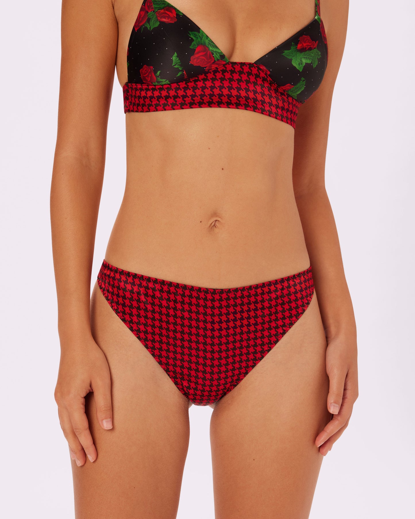 Satin Lace-up Cheeky | Glow Satin (Check Mate)