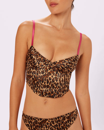 Betsey Johnson Afterglow Lace-up Corset | Glow Satin (Purr)
