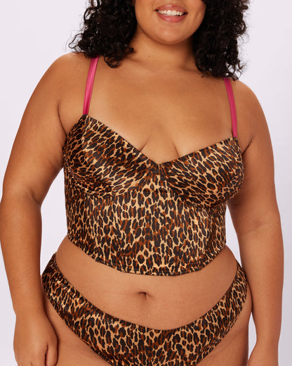 Betsey Johnson Afterglow Lace-up Corset | Glow Satin (Purr)