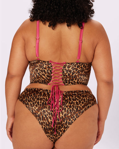 Betsey Johnson Afterglow Lace-up Corset | Glow Satin (Purr)