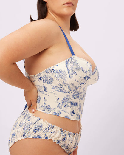 Afterglow Lace-up Corset | Glow Satin (Toile Cloud)