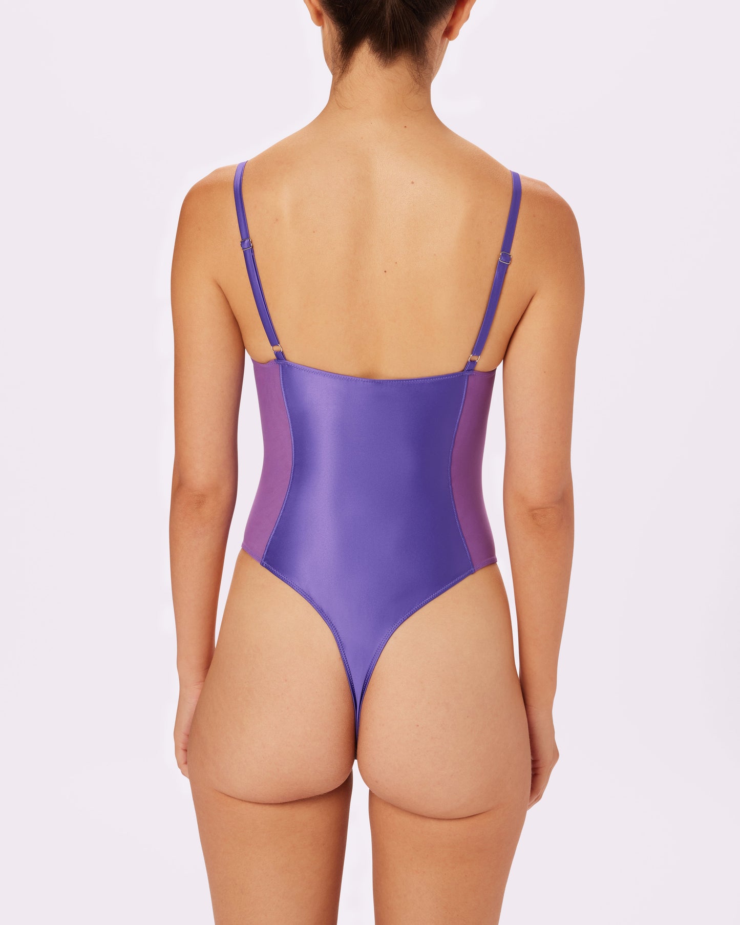 Sheer Sculpt Demi Bodysuit | Glow Satin (Grape Soda)