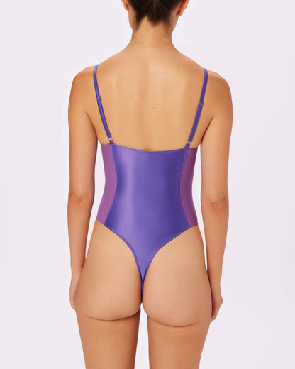 Sheer Sculpt Demi Bodysuit | Glow Satin (Grape Soda)