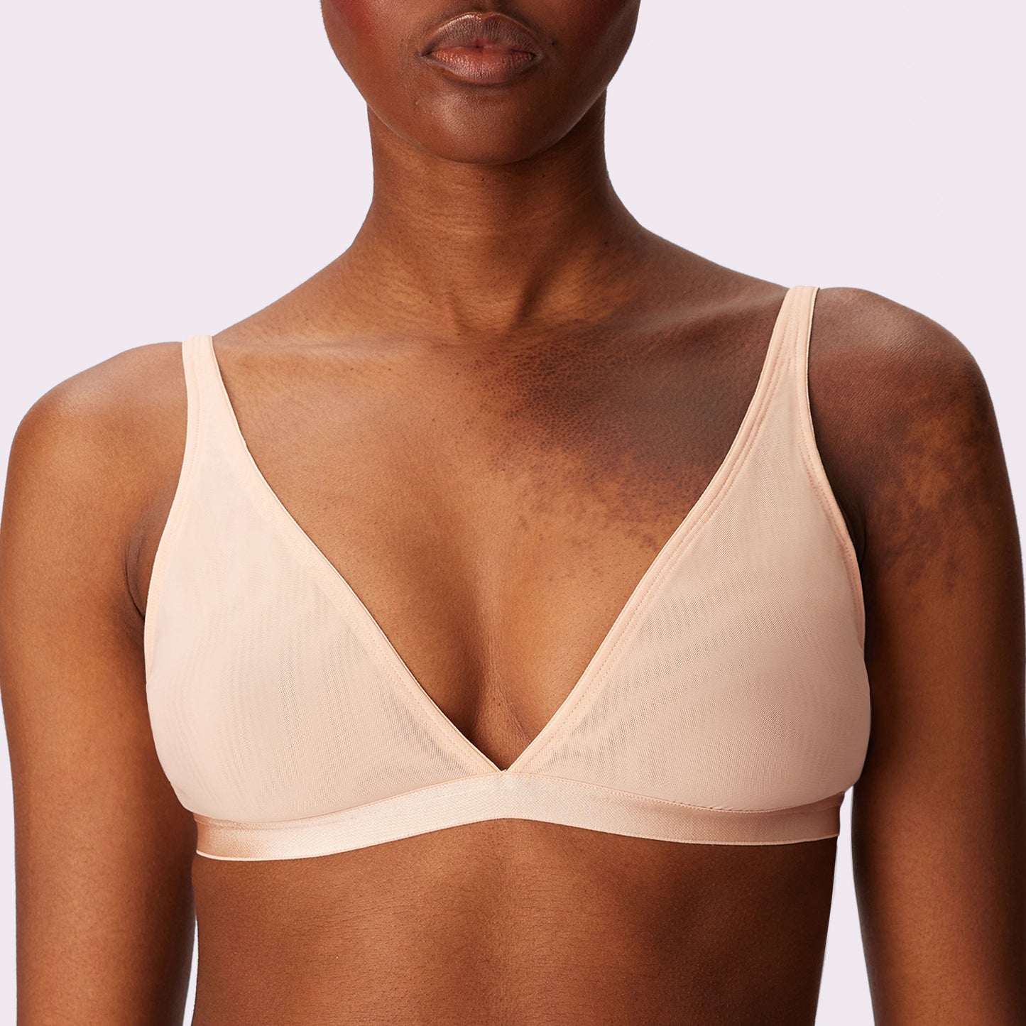 Plunge Bralette | Silky Mesh | Archive (Sand)