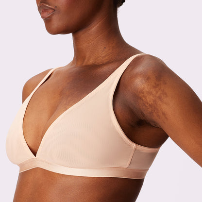 Plunge Bralette | Silky Mesh | Archive (Sand)