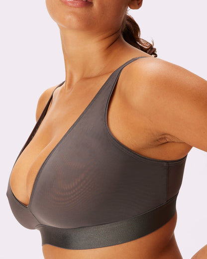 Plunge Bralette | Silky Mesh | Archive (Dark Pearl)