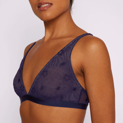 Plunge Bralette | Silky Mesh | Archive (Starry Sky Embroidery)