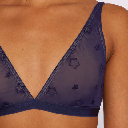 Plunge Bralette | Silky Mesh | Archive (Starry Sky Embroidery)