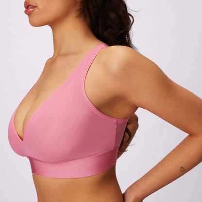 Plunge Bralette | Silky Mesh | Archive (Bubble Gum)