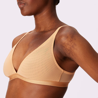 Plunge Bralette | Silky Mesh | Archive (Clay)