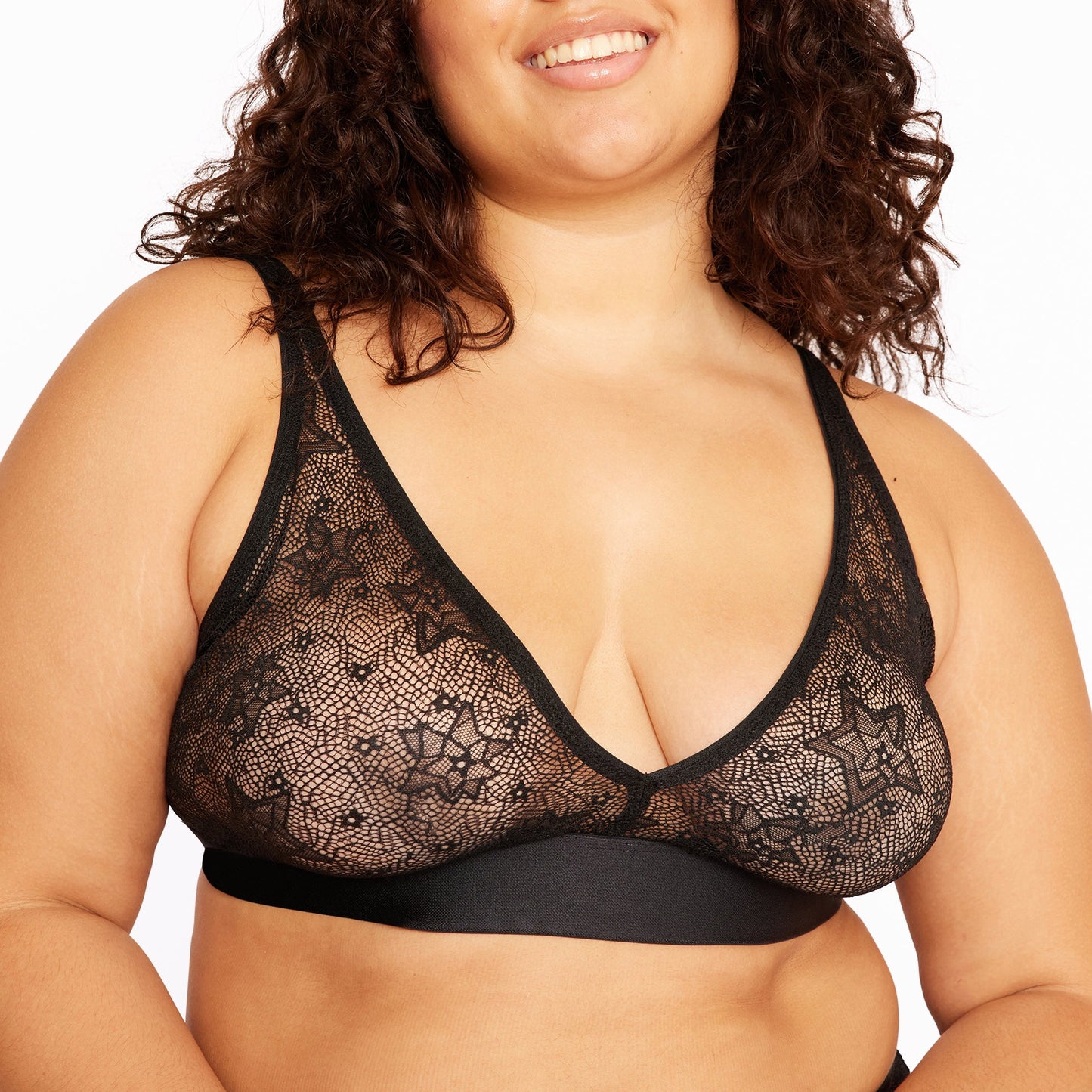 Plunge Bralette | Silky Lace | Archive (Eightball Star Lace)