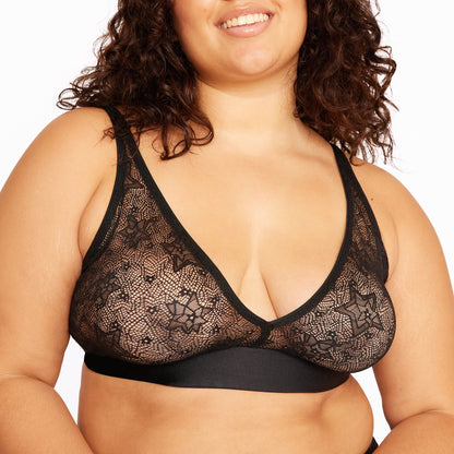 Plunge Bralette | Silky Lace | Archive (Eightball Star Lace)