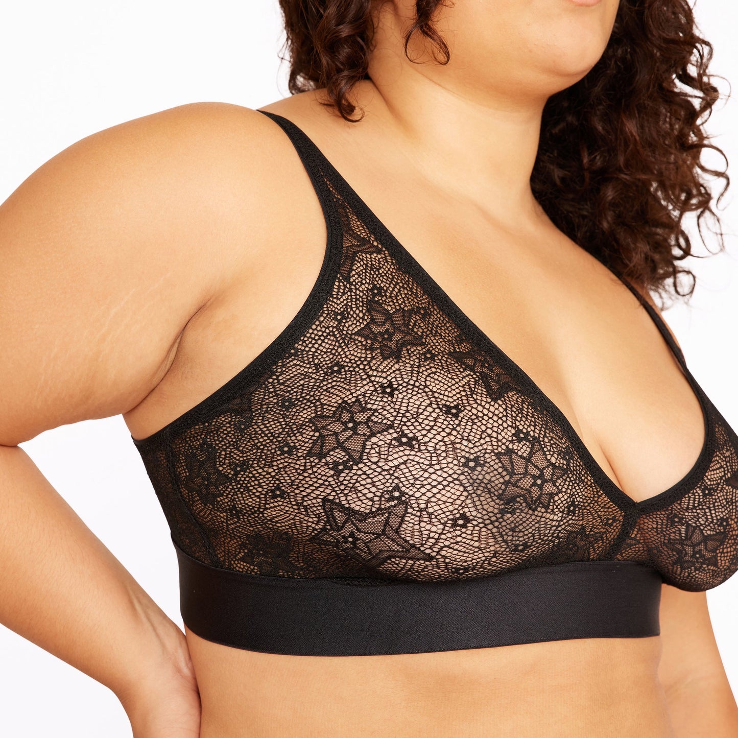 Plunge Bralette | Silky Lace | Archive (Eightball Star Lace)