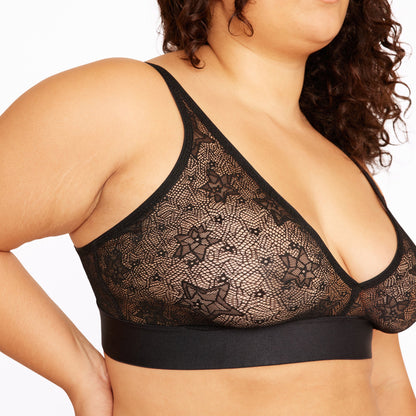 Plunge Bralette | Silky Lace | Archive (Eightball Star Lace)