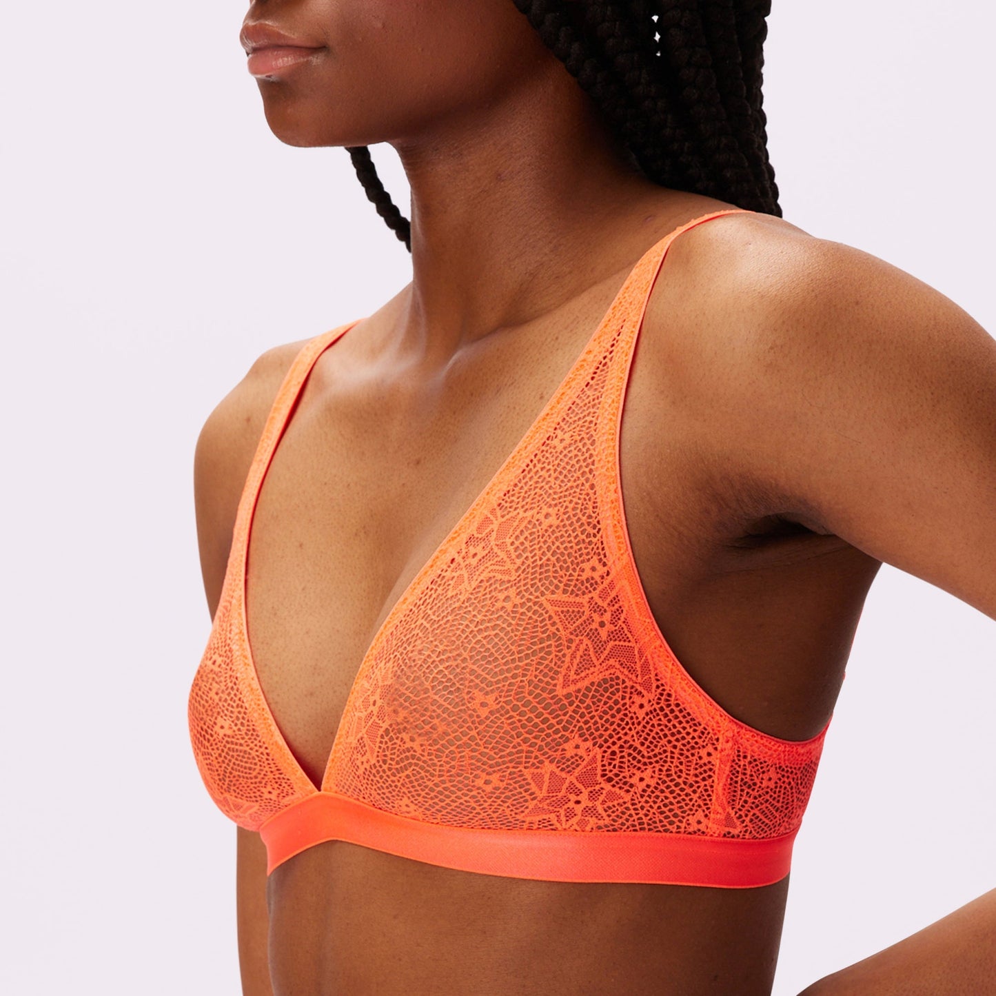 Plunge Bralette | Silky Lace | Archive (Hot Lava Lace)