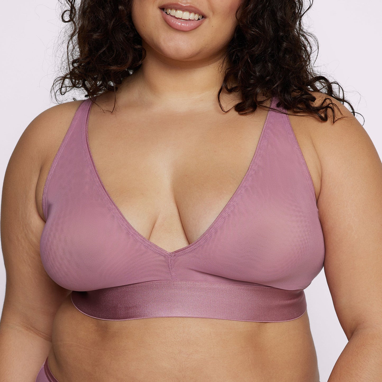 Plunge Bralette | Silky Mesh | Archive (Rose Petal)