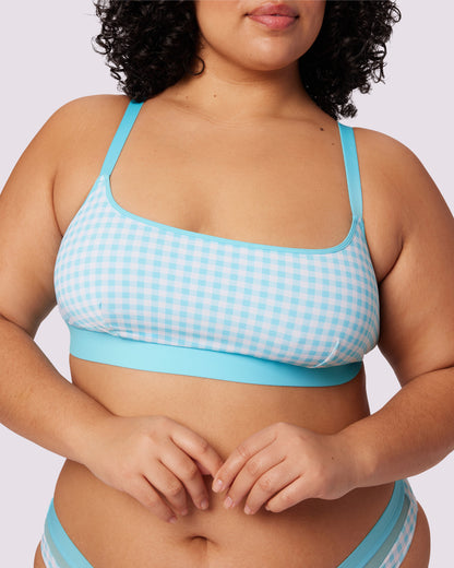 Re:Play Scoop Bralette | Ultra-Soft Re:Play (Tide Pool Gingham)