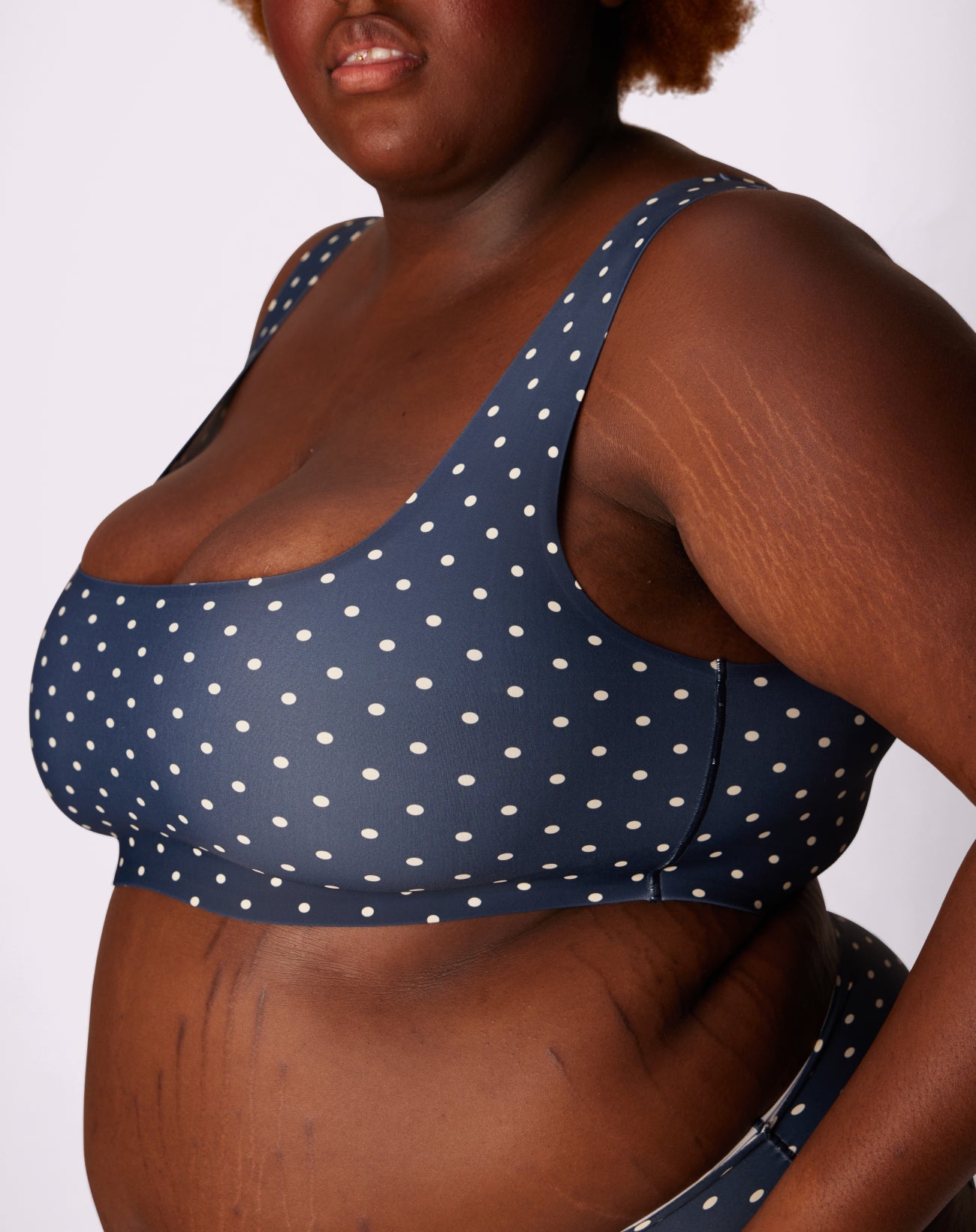 Support Lift Scoop Bralette | Seamless Universal | Archive (Navy Dot)