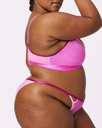 Strappy Cheeky with Cutout | Silky Mesh (Valentine)