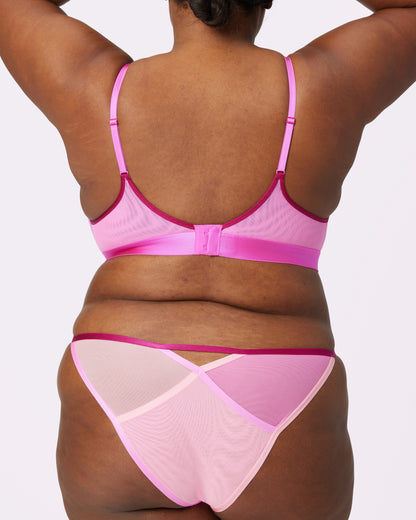Strappy Cheeky with Cutout | Silky Mesh (Valentine)