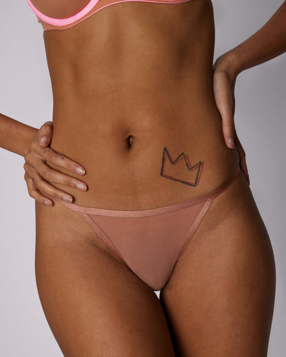 String Cheeky | Silky Mesh (Peach Fuzz)