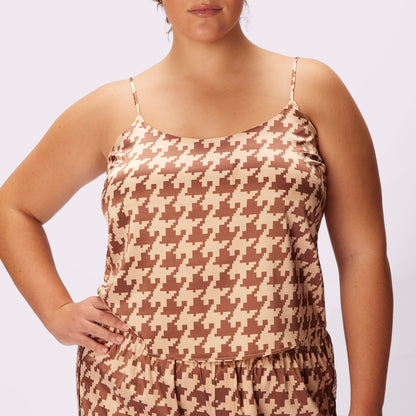 Dream Scoop Cami | Luxe Satin  | Archive (French Vanilla Houndstooth)