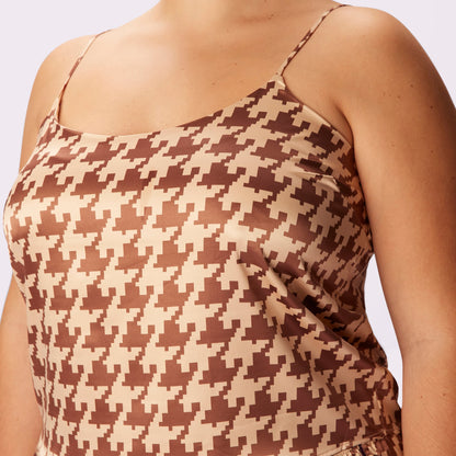 Dream Scoop Cami | Luxe Satin  | Archive (French Vanilla Houndstooth)