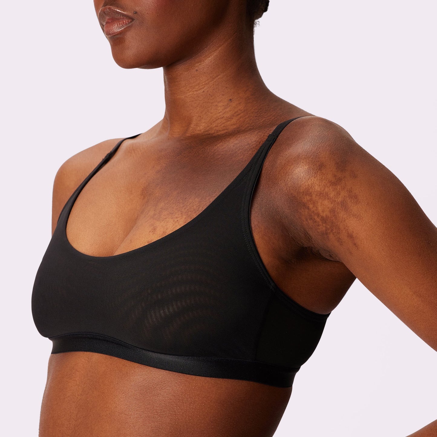 Luxe Mesh Scoop Bralette | Silky Mesh (Eightball)