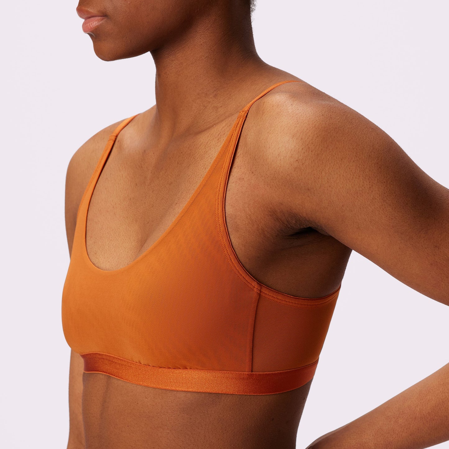 Luxe Mesh Scoop Bralette | Silky Mesh (Eightball)