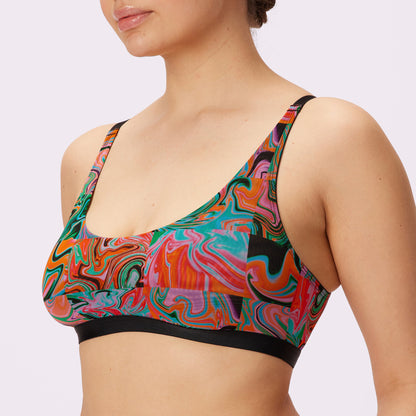 Luxe Mesh Scoop Bralette | Silky Mesh (Eightball)