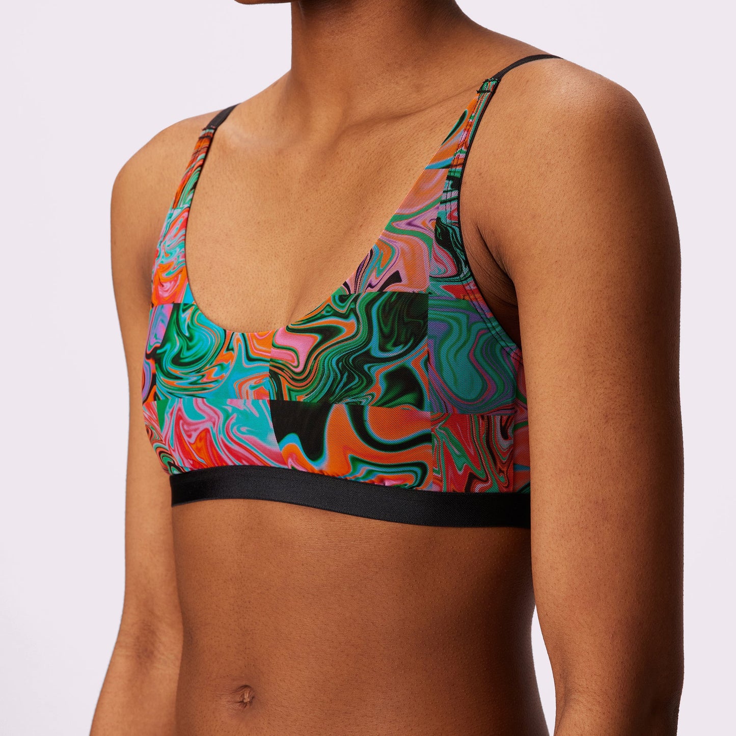 Luxe Mesh Scoop Bralette | Silky Mesh (Eightball)
